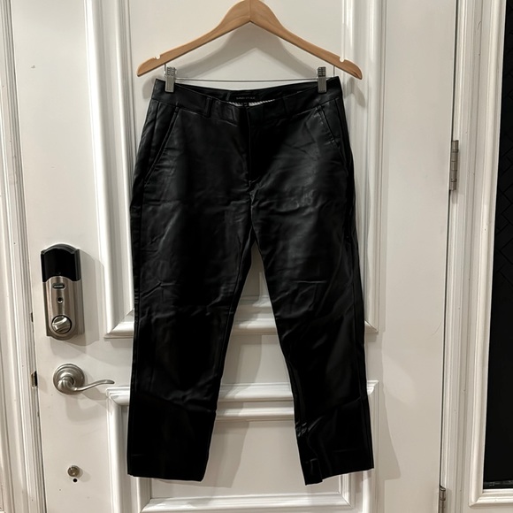 Banana Republic black vegan leather pants. 32 inches length. Petite Size 4 - Picture 1 of 3